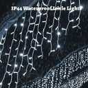 Outdoor Icicle Lights for Outside,9.8FT String Lights with Remote Timer, Battery Powered Hanging Window Wall Dripping Ice Light Waterproof for House Garden Yard Decor(White)