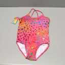 Girls One Piece Swimsuits Summer UPF 50+ Quick Dry Beach Bathing Suit Cross Shoulder Strap Swimwear (7-8 Years, Red Heart)