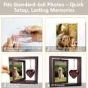Gluimayo Dog Memorial Gifts for Loss of Dog, Pet Memorial Gifts for Dogs Cats - Rotating Wooden Picture Frame for 4x6 Photos, Pet Loss Sympathy Remembrance Bereavement Keepsake (you left paw prints on my heart)