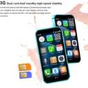 Mini 3G Smartphone Unlocked, 3.0" HD Android Dual Sim Quad Core Face ID Mini Premium Child Small Cell Phone World's Smallest Student Pocket Cellphone, 2+16GB Static Blue