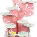 Table Tables Mermaid Themed Reusable Cake Stand: Under The Sea Party Table Decorations to Hold Cupcakes- 100% Plastic Free Making This The only ECO Choice for Your Birthday Party or Baby Shower.