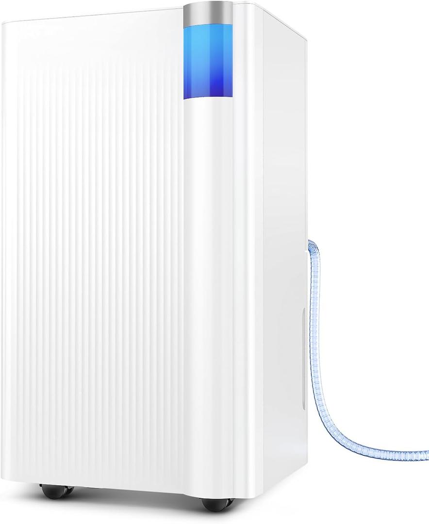 2500 Sq.Ft Dehumidifier for Basement with Drain Hose, 34 Pints Dehumidifiers for Home Large Room Bathroom Bedroom,3 Modes, Adjustable Humidity Control, Timer, Auto Defrost, Sleep Mode (White)