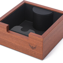 KNODOS Rosewood Espresso Knock Box Portafilter Tamping Stand with ShockAbsorbing Bar & NonSlip Design | Premium Dump Bin for Home Barista Stations
