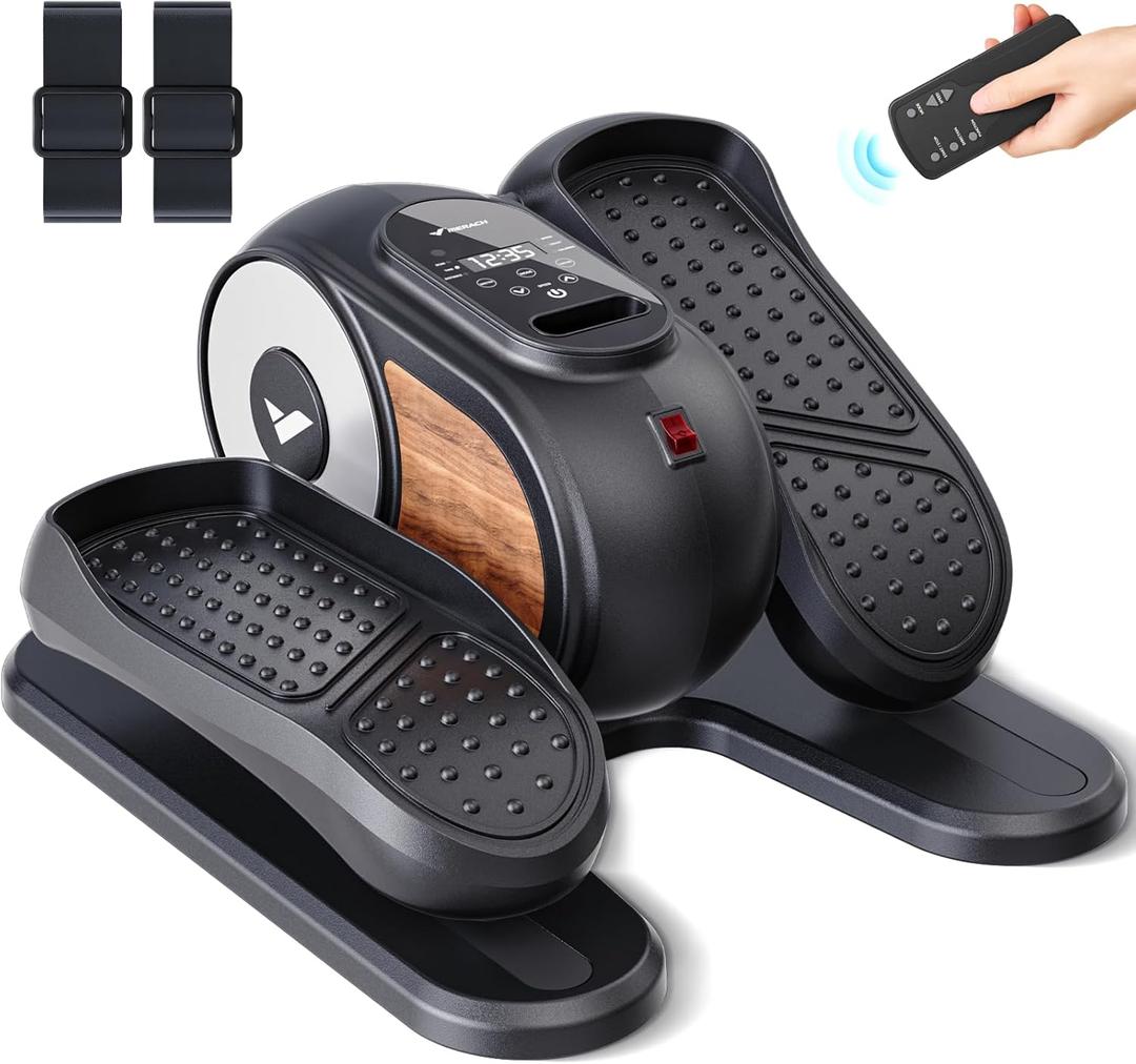 MERACH Under Desk Elliptical, Ellipse Leg Exerciser Electric as Seen on TV for Seniors with Remote Control & 12 Adjustable Speeds, Quiet Portable Seated Pedal Exerciser Machine for Home