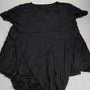 SCOMCHIC Women's Plus Size Off The Shoulder Peplum Blouse Top Half Bell Sleeve Tie Waist Ruffle Hem Babydoll Tops (X-Large Plus, Black)