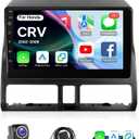 Leadfan 4+64G Upgrade Car Radio Stereo for Honda CRV 2002 2003 2004 2005 2006, 9 inch Touch Screen in-Dash Car Stereo GPS with Wireless CarPlay Android Auto, Backup Camera WiFi BT FM SWC
