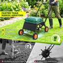 Rolling Lawn Aerator Tool, Manual Core Aerator Lawn Tool with 4 Row Tines