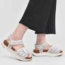 ONCAI Walking Sandals Women,Arch Support Hiking Sandals with Orthotic Outdoor Footbed for Plantar Fasciitis,Water Athletic Platform Sandalias Mujer with 3 Adjustable Strap (US Size 6-12) (Beige)