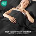 ROSE&RISY Black King Sheet Set, 4 Pieces Soft Bedding Queen Sheet Set, Breathable and Cooling,Includes 1 Fitted Sheet, 1 Flat Sheet, 2 Pillowcases - Deep Pocket (Black, King)
