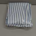 Amazon Basics Lightweight Super Soft Easy Care Microfiber 4 Piece Bed Sheet Set With 14-inch Deep Pockets - Queen, Dusty Blue Pinstripe,Printed