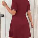 RoseSeek Women's Plus Size Football Jersey Dress Collared Golf Tennis Dress Button Front A Line Streetwear Dresses (L)