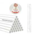 25 PCS 9.5 Inch White Plastic Cake Dowel Rods for Tiered Cake Pillars Construction and Stacking Supporting Cake Round Dowels Straws with 0.4 Inch Diameter Individually Wrapped