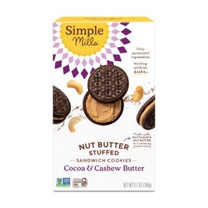 Simple Mills, Cocoa Cashew Crme Sandwich Cookies - Gluten Free, Vegan (Pack of 1) 6.7 Ounce, Best Before 10/19/2025