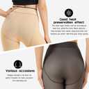 3 x DarkCom Black Fleece Lined High Waisted Winter Warm Thermal Tights for Women (Small-Medium)