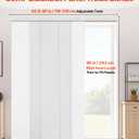 VEVOR Panel Track Blinds, Extendable Track from 45.8 in to 86 in W, Trimmable Panel Curtains Up to 96 in H, Adjustable Vertical Panel Blinds for Sliding Doors, Patio Doors, Room Divider, Window, White, 98.4"W x 85.8"H