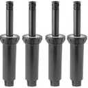 Rain Bird 1804VAN 1800 Series Professional 4 Inch Pop Up Sprinkler Head, 4 Pack - Lawn Sprinkler with Adjustable 0-360 Degree Arc Nozzle Pattern, Up to 15 Ft Spray Distance, 1/2 in NPT Threaded Inlet