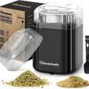 Herb Grinder Spice Grinder, 200 w Herb Grinder with Stainless Steel Blade and Cleaning Brush, Compact Size Electric Grinder for Herbs and Spices -5.11in (Black)