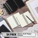 Jutom 54 Pcs Small Spiral Notebooks Memo Pads 3x5 Bulk Small Pocket Notebooks Mini Notepads with Lined Pages Mini Journals for Office School Work Supplies, 120 Pages (Black)