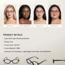 TIJN Olisa Blue Light Blocking Glasses for Women Men,Retro Oval Frame Bluelight Eyeglasses for Gaming/Computer/Screen (03. Jet Black)