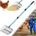 Chicken Poop Scooper & Rake: Stainless Steel Heavy Duty Litter Scooper Sand Sifter Shovel with Adjustable Handle for Chicken Coop & Pet Waste Cleaning (22"-41") | Chicken Essentials