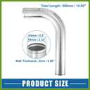 Universal 90 Degree L Shape Bend Elbow Intercooler Pipe Air Intake Tube 2.5" OD 63mm OD 500mm 19.69" Length Intercooler Pipe Aluminum Alloy Vehicle Components