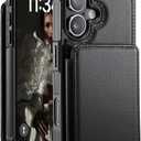 for iPhone 17 Wallet Case with Card Holder, PU Leather RFID Blocking Kickstand for Men and Women, Durable Shockproof Case for iPhone 17 (Black)