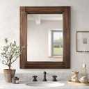 YOSHOOT Hand-Made Wooden Spliced Wall Mirror for Bathroom, Rustic Farmhouse Vanity Mirror, Dcor Wall Art, Solid Wood Frame, Vertical or Horizontal Hanging (30"L x 20"W)
