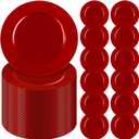 YMHPRIDE 60 Pack Red Plastic Reusable Dinner Charger Plates, 13'' Round Beaded Chargers Plates Vintage Table Decoration for Elegant Dining - Ideal for Weddings and Formal Events