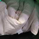 puredown Organic Cotton Feather Fiber Comforter, Bedding Duvet Insert Full/Queen Size, All Season 100% Pure Natural Cotton Cover Breathable Fluffy Feather Comforter with Corner Ties (Beige, 88"x90")