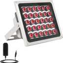 Lonnky IR Illuminators 30 LEDs 850nm Long Range Illuminator Up to 330ft/100m 90 Degree Wide Angle Infrared Flood Light IP67 Waterproof for Security Camera IR Light Indoor&Outdoor