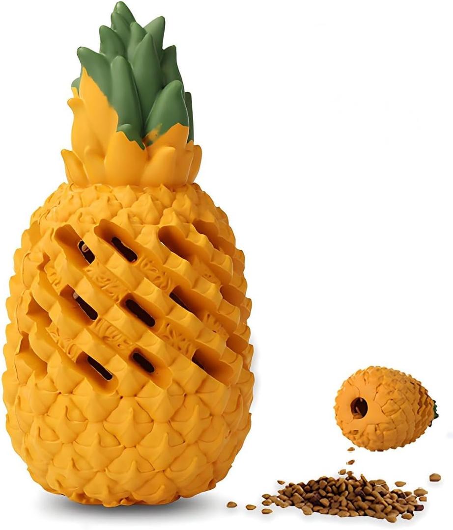 M.C.works Dog Toy for Aggressive Chewers Large Breeds, Indestructible Dog Teeth Clean, Pineapple Tough Treat Dispensing Toys for Large Dogs (Giant)