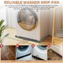 Washing Machine Pan, 27x 27inch Silicone Drip Pan with Raised Edge - Non-Slip Anti-Vibration Mat for Washer and Dryer, All-Purpose Home Floor Protectors (Grey)