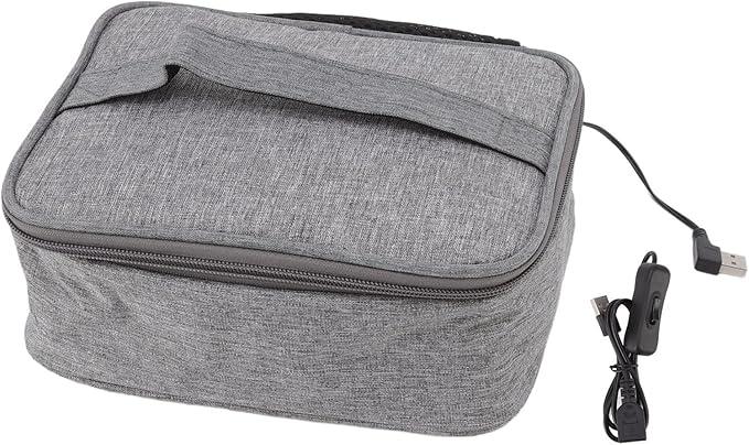 Pilipane Portable Oven Electric Lunch Box Food Heater, 12V Food Warmer, Heated Lunch Box for Adults, Cook, Reheat, and Keep Meals Warm for Car Truck Travel Grey