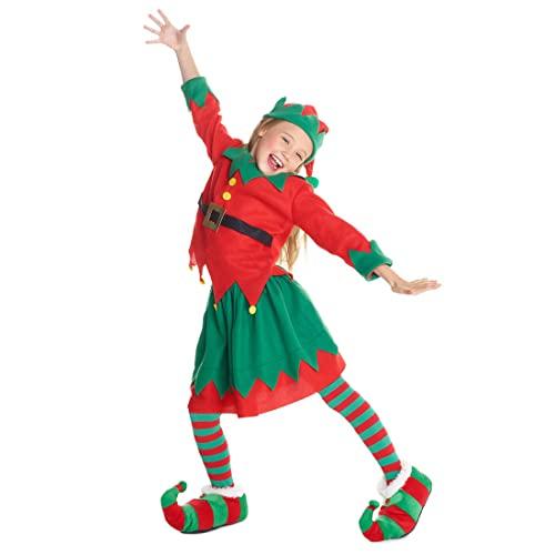 Morph Elf Costume For Kids, Christmas Elf Outfit For Girls, Fun Kids Elf Dress, Holiday Elf Costume, Large