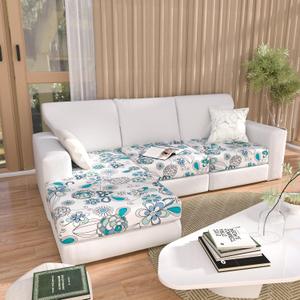 Couch Covers for Sectional L Shaped Sofa Cover with 2 Seat Cushion Cover-Print L-Shape Sofa Slipcovers,Washable 2 Seat l Shaped Couch Cover,Elastic Furniture Protector for Pets,Kid,Living Room