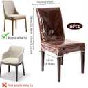 6 Pcs Plastic Chair Covers, Clear Thick Waterproof Dining Room Seat Protectors Anti-Scratches Seat Covers No Dust, Dirt, Spill, Pet Hair and Claws, Fit W/21 x D/18 Inch