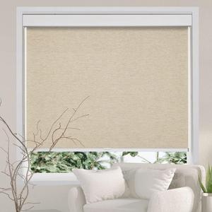 Persilux Light Filtering Roller Blinds for Windows Free-Stop Cordless Window Shades (Khaki 39" x 72") Natural Woven Fabric UV Protection Privacy Window Blinds for Indoor Windows, Home, Outdoor, Office