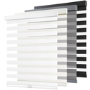 AOSKY Cordless Zebra Blinds for Windows Pull Down Roller Window Shades Dual Layer Light Filtering Privacy for Day and Night, Free-Stop Door Shades for Home Easy to Install (52" W X 72" H, White)