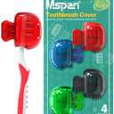 Mspan Toothbrush Head Cover Cap: Toothbrush Protector Brush Pod Case Protective Plastic Clip Bathroom Cool Stuff for Household Travel (Blue, Red, Green, Black)