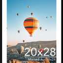 JCJMY 20x28 Picture Frame with 18x24 Mat, Display Photo 18x24 with Mat or 20 x 28 Without Mat, Wall Hanging Large 20 by 28 Poster Frame with Plexiglass, Black