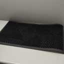 Smiry Front Door Mat Outside Entrance, Heavy Duty Sturdy Natural Rubber Doormat, Trap Dirt and Moisture, Easy Clean Low Profile Mats for Indoor Outdoor Entry, Irregular Triangle (29.5x17, Black)