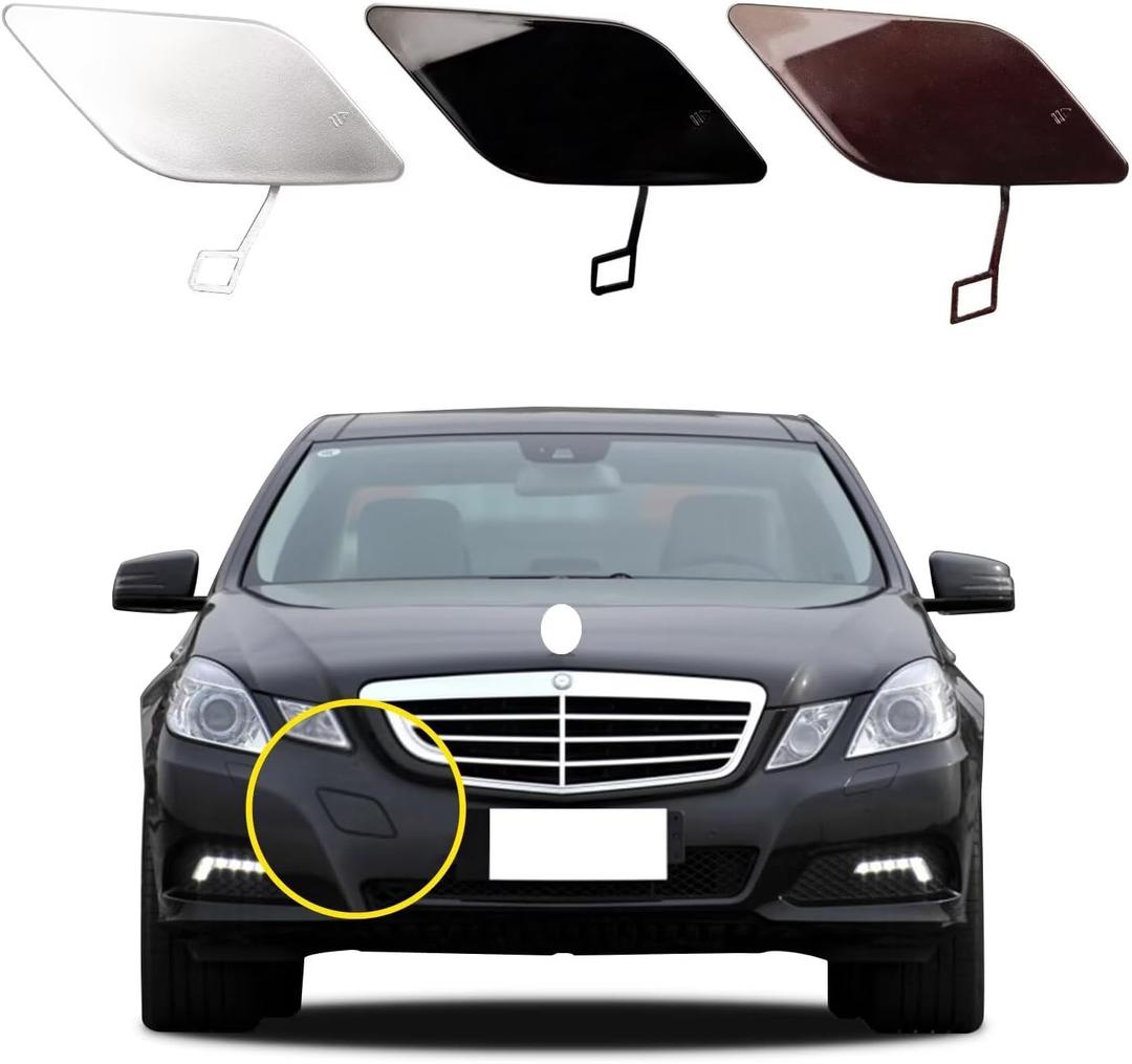 Car Front Bumper Tow Hook Cover Compatible with Mercedes Benz E-Class W212 E300 E350 E400 E550 2010 2011 2012 2013 Trailer Cover Cap A2128850126 2128850126 Tow Hook Cap Car Accessory Black