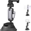 PGYTECH CapLock Suction Cup Car Mount Compatible with DJI OSMO Action 5 Pro/4/3, for Gopro Hero 13/12/11/10, for OSMO Pocket 3, for Insta360 Ace Pro 2/X4/X3/ONE RS/R, Action Camera with 1/4"-20 Thread