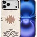 Compatible with iPhone 17 Pro Max Matte Case for Girl Boy Full Body Design Soft Silicone Drop Shock Scratch Protection Crazy Pattern Western Boho Aztec