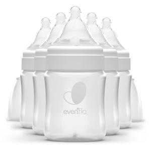 Evenflo Feeding Premium Proflo Venting Balance Plus Wide Neck Baby, Newborn and Infant Bottles - Developed by Pediatric Feeding Specialists - 5 Ounce (Pack of 6) (Clear/White)