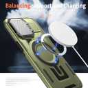 Haeuorey for iPhone 13 Pro Max & iPhone 12 Pro Max Case with Camera Cover & Stand [Compatible with MagSafe] [Built-in Kickstand] [Military-Grade Protection] Heavy Duty Magnetic Phone Case (Green)