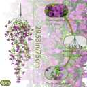 4 Pcs Artificial Hanging Flowers for Outdoors Spring Summer Purple Faux Silk Daisy Flowers UV Resistant Realistic Fake Hanging Plants for Outside Home Indoor Planter Porch Garden Yard Decor