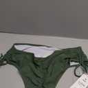 Upopby Women's Sexy Boyshort Bikini Bottom Side Tie Cheeky Swimsuit Bottoms Ruched Tankini Swim Shorts, L, Olive Green