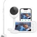 NETVUE Upgraded Baby Camera Monitor Video - 5000mAh Baby Monitor with Camera and Audio, 5" Display, 4 in 1 Bracket Meets The Needs in All Scenarios, Smart Phone App, Cry Detection (White)