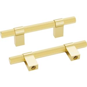 Homdiy 25 Pack Brushed Gold Cabinet Handles, 76mm/3in T Bar Drawer Pulls, Brass Hardware Dresser Pull for Kitchen Cupboard
